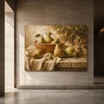 Sage Green & Terracotta Pear Fruit Kitchen Wall Art Canvas Print - Image 5