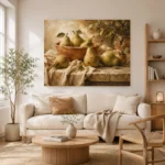 Sage Green & Terracotta Pear Fruit Kitchen Wall Art Canvas Print - Image 7