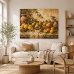 Ochre & Moss Green Harvest Fruit Kitchen Wall Art Canvas Print - Image 7