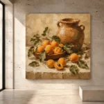 Ochre & Terracotta Apricot Fruit Kitchen Wall Art Canvas Print - Image 3