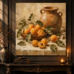 Ochre & Terracotta Apricot Fruit Kitchen Wall Art Canvas Print - Image 4