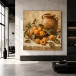 Ochre & Terracotta Apricot Fruit Kitchen Wall Art Canvas Print - Image 5