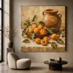 Ochre & Terracotta Apricot Fruit Kitchen Wall Art Canvas Print - Image 6