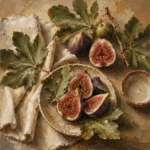 Deep Fig & Olive Green Fruit Kitchen Wall Art Canvas Print