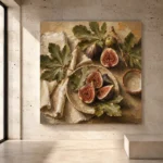 Deep Fig & Olive Green Fruit Kitchen Wall Art Canvas Print - Image 3