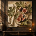 Deep Fig & Olive Green Fruit Kitchen Wall Art Canvas Print - Image 4