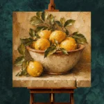 Golden Ochre Citrus Fruit Kitchen Wall Art Canvas Print - Image 2