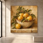 Golden Ochre Citrus Fruit Kitchen Wall Art Canvas Print - Image 3