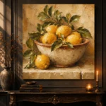 Golden Ochre Citrus Fruit Kitchen Wall Art Canvas Print - Image 4