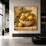 Golden Ochre Citrus Fruit Kitchen Wall Art Canvas Print - Image 5