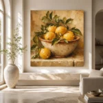 Golden Ochre Citrus Fruit Kitchen Wall Art Canvas Print - Image 8