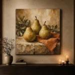 Pear Green & Terracotta Old-World Fruit Kitchen Wall Art Canvas Print - Image 7