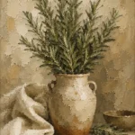 Sage Green Rosemary Herb Wall Art Canvas Print