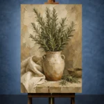 Sage Green Rosemary Herb Wall Art Canvas Print - Image 2