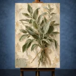 Sage & Ivory Herbarium Herb Wall Art Canvas Print - Image 2