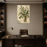 Sage & Ivory Herbarium Herb Wall Art Canvas Print displayed in a contemporary gallery-inspired room