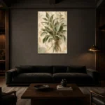 Sage & Ivory Herbarium Herb Wall Art Canvas Print shown in a warm modern interior