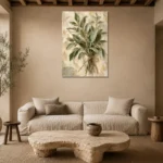 Sage & Ivory Herbarium Herb Wall Art Canvas Print presented in a sophisticated home setting