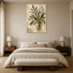 Sage & Ivory Herbarium Herb Wall Art Canvas Print showcased in an elegant minimalist interior