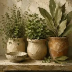 Sage Green Culinary Herb Wall Art Canvas Print