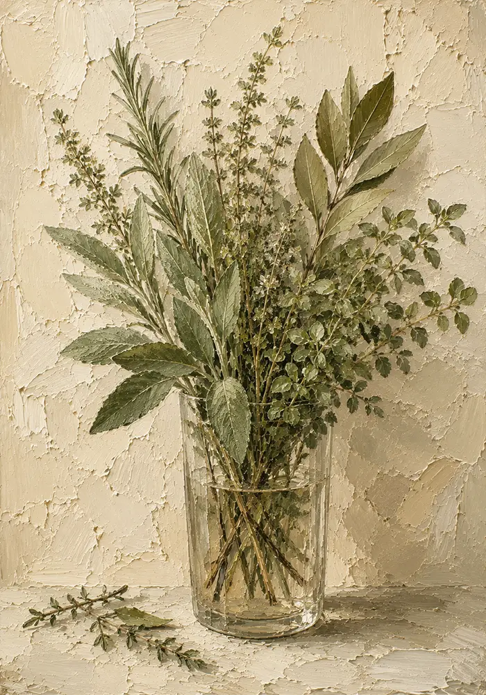 Sage & Olive Mixed Herb Wall Art Canvas Print