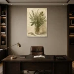 Sage & Olive Mixed Herb Wall Art Canvas Print displayed in a contemporary gallery-inspired room