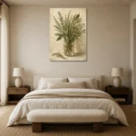 Sage & Olive Mixed Herb Wall Art Canvas Print showcased in an elegant minimalist interior