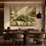Sage Green Mediterranean Herb Wall Art Canvas Print - Image 4