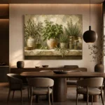 Olive Green Pantry Still Life Herb Wall Art Canvas Print - Image 4