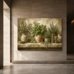 Olive Green Pantry Still Life Herb Wall Art Canvas Print - Image 5
