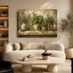 Olive Green Pantry Still Life Herb Wall Art Canvas Print - Image 6