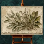 Sage & Ivory Herbarium Herb Wall Art Canvas Print - Image 2
