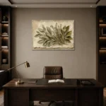 Sage & Ivory Herbarium Herb Wall Art Canvas Print displayed in a contemporary gallery-inspired room