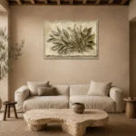 Sage & Ivory Herbarium Herb Wall Art Canvas Print presented in a sophisticated home setting