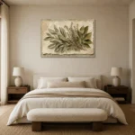 Sage & Ivory Herbarium Herb Wall Art Canvas Print showcased in an elegant minimalist interior