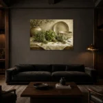 Sage & Olive Atelier Herb Wall Art Canvas Print shown in a warm modern interior