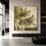 Sage Green Mortar & Pestle Herb Wall Art Canvas Print - Image 5