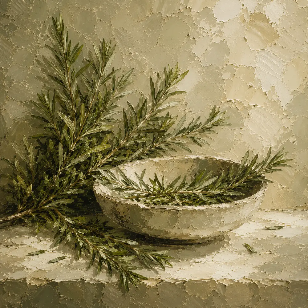 Rosemary Green Mediterranean Herb Wall Art Canvas Print