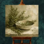 Rosemary Green Mediterranean Herb Wall Art Canvas Print - Image 2