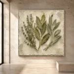 Sage & Ivory Thyme Herbarium Herb Wall Art Canvas Print - Image 3