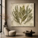 Sage & Ivory Thyme Herbarium Herb Wall Art Canvas Print - Image 6