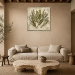 Sage & Ivory Thyme Herbarium Herb Wall Art Canvas Print presented in a sophisticated home setting