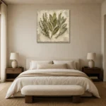 Sage & Ivory Thyme Herbarium Herb Wall Art Canvas Print showcased in an elegant minimalist interior