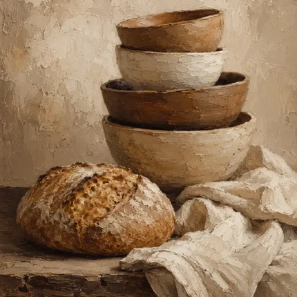 Cream & Clay Rustic Kitchen Still Life Wall Art Canvas Print