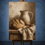 Cream & Umber Rustic Kitchen Still Life Wall Art Canvas Print - Image 2