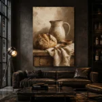 Cream & Umber Rustic Kitchen Still Life Wall Art Canvas Print - Image 4