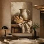 Cream & Umber Rustic Kitchen Still Life Wall Art Canvas Print - Image 5
