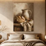 Cream & Umber Rustic Kitchen Still Life Wall Art Canvas Print - Image 6