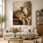 Cream & Umber Rustic Kitchen Still Life Wall Art Canvas Print - Image 7