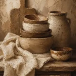 Clay & Taupe Rustic Kitchen Still Life Wall Art Canvas Print